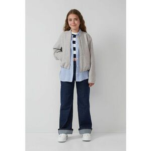 Jacheta bomber cu fermoar - Gri deschis imagine