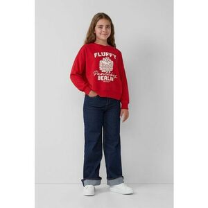Bluza de trening din amestec de bumbac cu imprimeu grafic - Rosu/Alb imagine