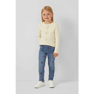 Blugi skinny cu broderii - Albastru imagine