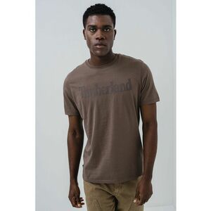 Tricou cu imprimeu logo contrastant Linear - Maro taupe imagine