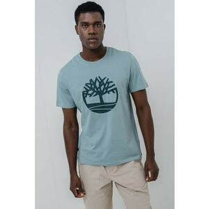 Tricou de bumbac cu imprimeu logo - Albastru prafuit imagine