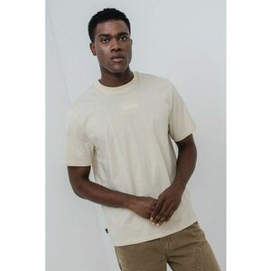 Tricou de bumbac cu logo brodat - Bej deschis imagine