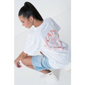 Tricou lejer cu imprimeu logo pe spate - Alb imagine