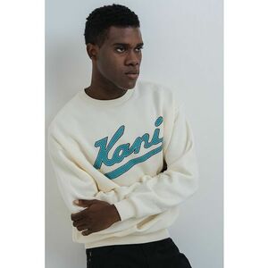 Bluza de trening cu decolteu la baza gatului - Albastru/Crem imagine