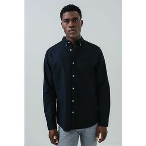 Camasa regular-fit cu guler fixat cu nasturi - Negru imagine