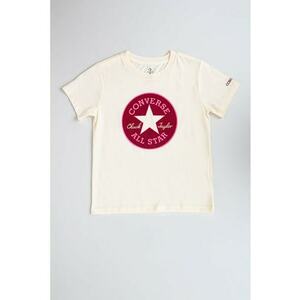 Tricou clasic cu imprimeu logo - Alb fildes/Roz imagine