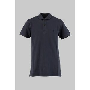 Tricou polo de bumbac cu logo - Albastru prafuit imagine