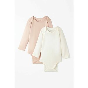 Set de body-uri cu maneci lungi - 2 piese - Alb murdar/Roz prafuit imagine