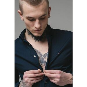 Camasa relaxed fit de bumbac - Albastru ultramarin imagine