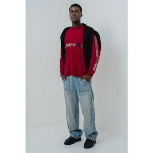 Bluza de bumbac cu imprimeu logo - Rosu inchis imagine