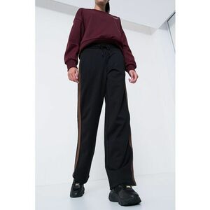 Pantaloni de trening cu insertii contrastante - Alb fildes/Negru imagine