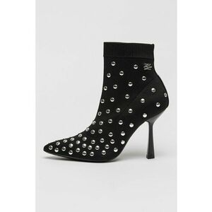 Botine cu toc si varf ascutit - Negru imagine