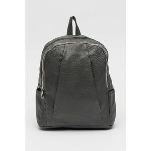Rucsac de piele ecologica cu buzunar pentru sticla de apa - Gri inchis imagine