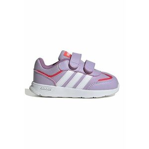 Pantofi sport de piele ecologica cu velcro Tensaur - Alb/Lila imagine