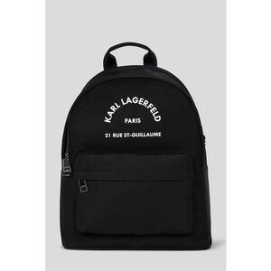Rucsac de panza cu imprimeu logo contrastant - Negru imagine