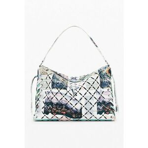 Geanta cu bareta de umar - model si anouri metalice - Multicolor imagine