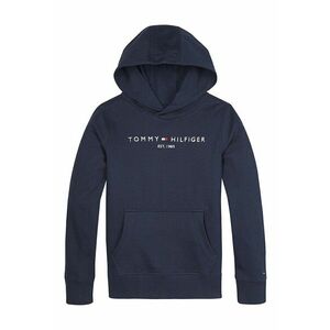 Hanorac din amestec de bumbac organic cu logo - Alb/Bleumarin imagine