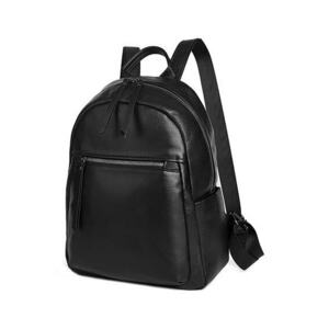 Rucsac din piele cu fermoar - Negru imagine