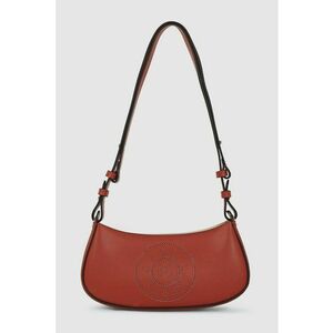 Geanta crossbody de piele cu logo perforat - Caramiziu imagine
