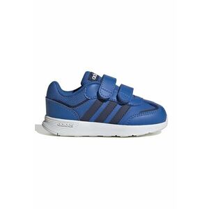 Pantofi sport de piele ecologica cu velcro Tensaur - Negru/Albastru inchis imagine