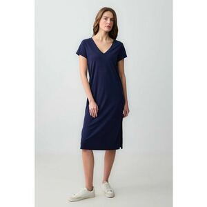 Rochie midi dreapta - Albastru inchis imagine