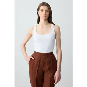 Top slim fit uni - Alb optic imagine