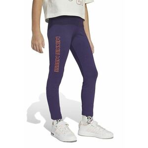 Colanti din amestec de bumbac cu imprimeu text - Violet/Portocaliu mandarina imagine