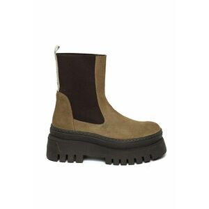 Ghete Chelsea de piele Cassandra - Maro taupe imagine