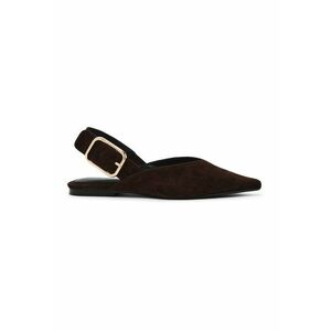 Pantofi slingback de piele Shay - Auriu/Maro inchis imagine