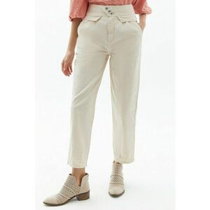 Pantaloni crop cu talie inalta - Bej deschis imagine