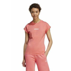 Tricou de bumbac cu decolteu rotund Essentials - Roz somon imagine