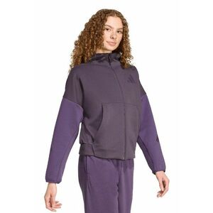 Hanorac cu maneci cazute si fermoar - Violet/Violet aubergine imagine