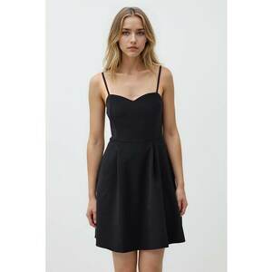 Rochie evazata cu decolteu sweetheart - Negru imagine