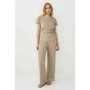 Pantaloni relaxed-fit cu model uni - Bej imagine