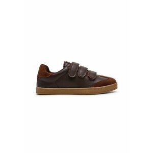 Pantofi sport de piele intoarsa si piele cu velcro Daybreak - Maro cognac/Maro scortisoara imagine