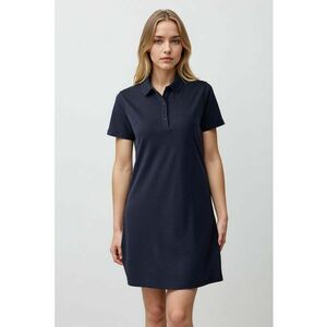 Rochie dreapta scurta din amestec de bumbac - Bleumarin imagine