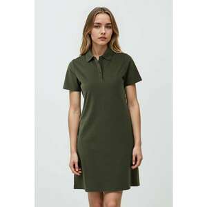 Rochie dreapta scurta din amestec de bumbac - Verde inchis imagine