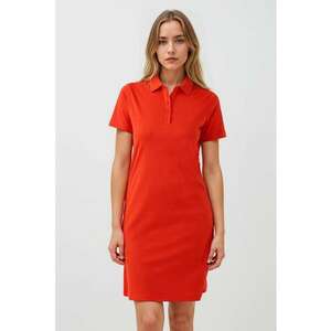 Rochie dreapta scurta din amestec de bumbac - Rosu vermillion imagine