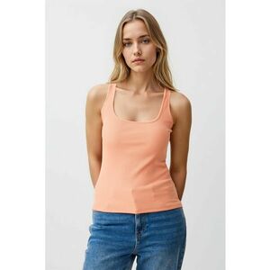 Top slim fit uni - Portocaliu pal imagine