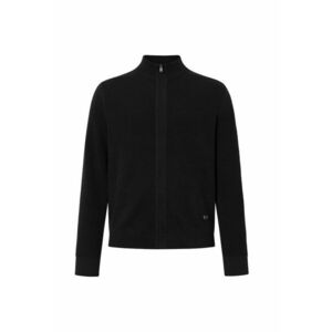 Bluza de trening cu fermoar si aspect texturat - Negru imagine