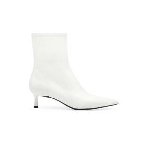 Botine de piele cu varf ascutit si toc kitten imagine