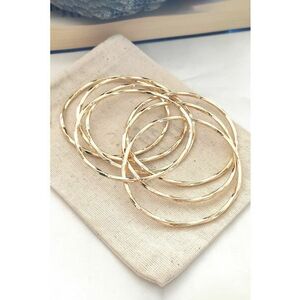 Set de bratari rigide - 7 piese - Auriu imagine