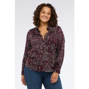 Camasa cu imprimeu paisley - Violet imagine