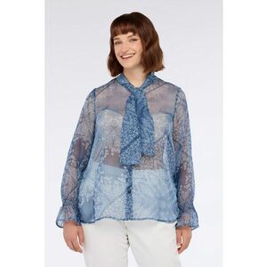 Bluza semitransparenta cu model - Albastru imagine