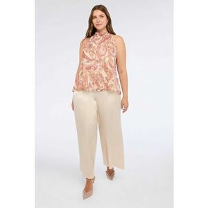 Bluza cu model paisley si decolteu halter - Bej/Lila/Roz imagine