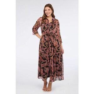 Rochie midi cu cordon in talie - Multicolor imagine