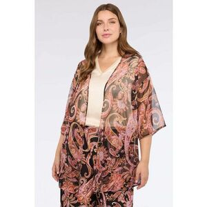 Bluza cu maneci scurte si imprimeu - Multicolor imagine