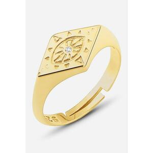 Inel din argint veritabil 925 cu zirconia - Auriu imagine