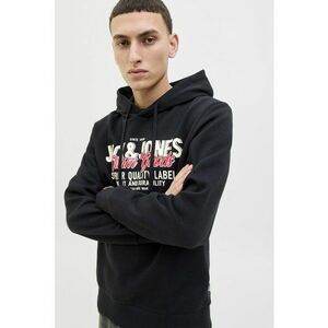 Hanorac din amestec de bumbac organic cu logo - Alb/Negru/Coral imagine