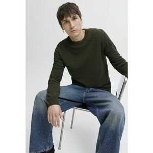 Pulover din amestec de bumbac organic - Verde inchis imagine